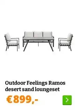 Obelink Outdoor Feelings Ramos desert sand loungeset aanbieding