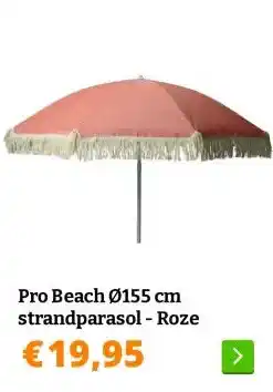Obelink Pro Beach Ø155 cm strandparasol - Roze aanbieding