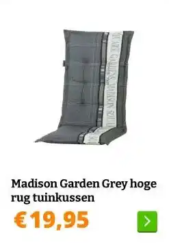 Obelink Madison Garden Grey hoge rug tuinkussen aanbieding