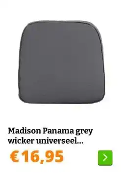 Obelink Madison Panama grey wicker universeel zitkussen aanbieding