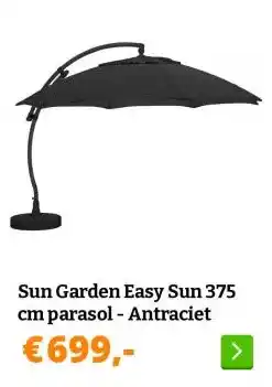 Obelink Sun Garden Easy Sun 375 cm parasol - Antraciet aanbieding