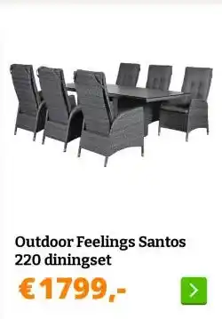 Obelink Outdoor Feelings Santos 220 diningset aanbieding
