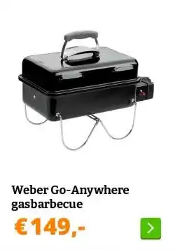 Obelink Weber Go-Anywhere gasbarbecue aanbieding