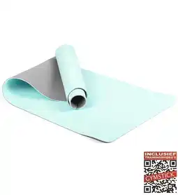 Bol.com Gymstick Vivid Yoga Mat - 170 x 60 x 0,4 cm - Turquoise / Grijs - Met Online Trainingsvideo's aanbieding