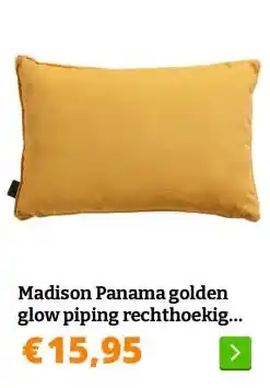 Obelink Madison Panama golden glow piping rechthoekig sierkussen aanbieding