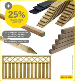 Praxis Houten en composiet schuttingplanken, palen en hekken aanbieding
