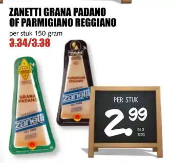 MCD Supermarkt Zanetti Grana Padano Of Parmigiano Reggiano aanbieding