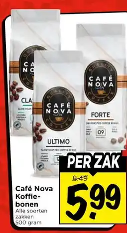 Vomar Voordeelmarkt Café Nova Koffie- bonen aanbieding