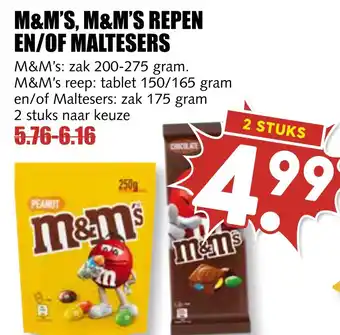 MCD Supermarkt M&M's, M&M's Repen En/Of Maltesers aanbieding