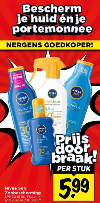 Vomar Voordeelmarkt Nivea Sun Zonbescherming aanbieding