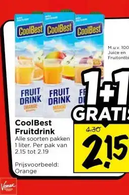Vomar Voordeelmarkt CoolBest Fruitdrink aanbieding