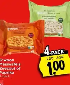 Vomar Voordeelmarkt G'woon Maïswafels Zeezout of Paprika aanbieding