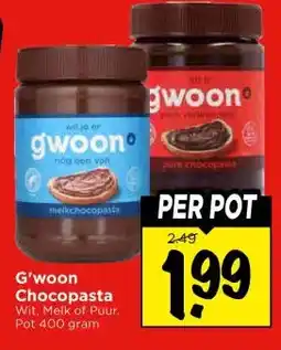 Vomar Voordeelmarkt G'woon Chocopasta aanbieding