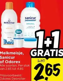 Vomar Voordeelmarkt Melkmeisje, Sanicur of Odorex aanbieding