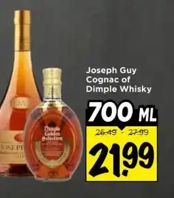 Vomar Voordeelmarkt Joseph Guy Cognac of Dimple Whisky aanbieding