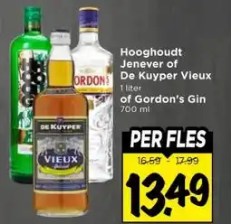Vomar Voordeelmarkt Hooghoudt Jenever of ORDONS De Kuyper Vieux aanbieding