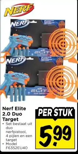 Vomar Voordeelmarkt Nerf Elite 2.0 Duo Target aanbieding