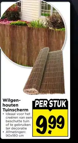 Vomar Voordeelmarkt Wilgen-houten Tuinscherm aanbieding