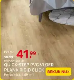 Praxis Quick-step pvc vloer plank rigid click aanbieding