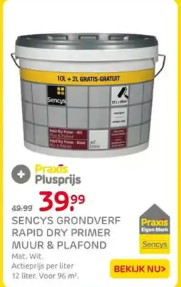 Praxis Sencys grondverf rapid dry primer muur & plafond aanbieding