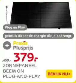 Praxis Zonnepaneel beem on plug en play aanbieding