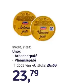 Van Hoeckel Unox ardennerpaté vlaamsepaté aanbieding