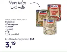 Van Hoeckel Unox Unox soep Champignon Erwten Tomaat kip aanbieding
