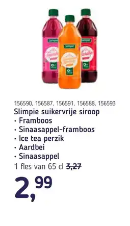 Van Hoeckel Slimpie suikervrije siroop aanbieding