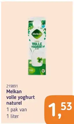 Van Hoeckel Melkan volle yoghurt naturel aanbieding