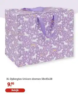 Bruna XL Opbergtas Unicorn dromen 58x45x28 aanbieding