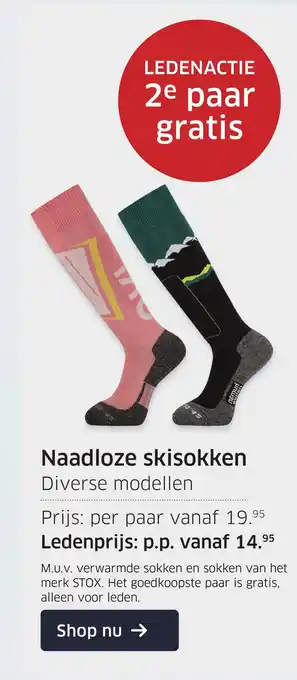 ANWB Naadloze skisokken aanbieding