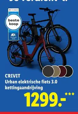Lidl Crivit Urban elektrische fiets 3.0 kettingaandrijving aanbieding