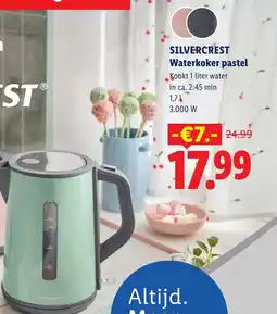 Lidl Silvercrest Waterkoker pastel aanbieding