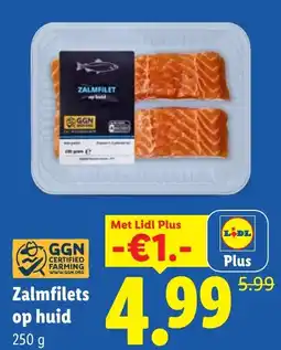 Lidl Zalmfilets op huid aanbieding