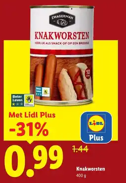 Lidl Knakworsten aanbieding