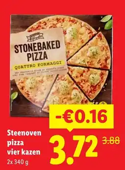 Lidl Steenoven pizza vier kazen aanbieding