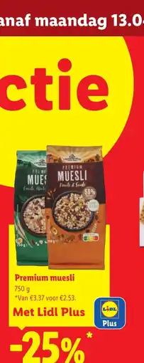 Lidl Premium muesli aanbieding