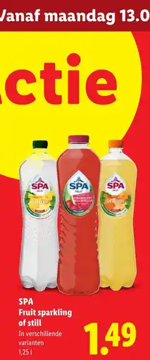 Lidl Spa fruit sparkling of still aanbieding