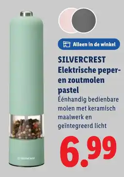 Lidl Silvercrest Elektrische peper- en zoutmolen pastel aanbieding