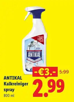 Lidl Antikal kalkreiniger spray aanbieding