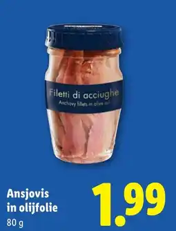 Lidl Ansjovis in olijfolie aanbieding