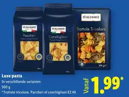 Lidl Luxe pasta aanbieding