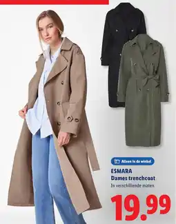 Lidl Esmara dames trenchcoat aanbieding