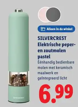 Lidl Silvercrest Elektrische peper- en zoutmolen pastel aanbieding