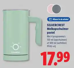 Lidl Silvercrest Melkopschuimer pastel aanbieding