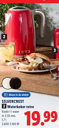 Lidl Silvercrest Waterkoker retro Kookt aanbieding