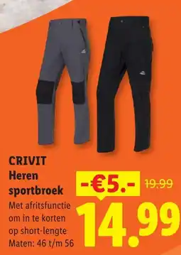 Lidl Crivit heren sportbroek aanbieding