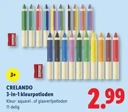 Lidl Crelando 3-in-1 kleurpotloden aanbieding