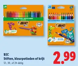 Lidl Bic stiften, kleurpotloden of krijt aanbieding