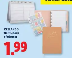 Lidl Crelando notitieboek of planner aanbieding